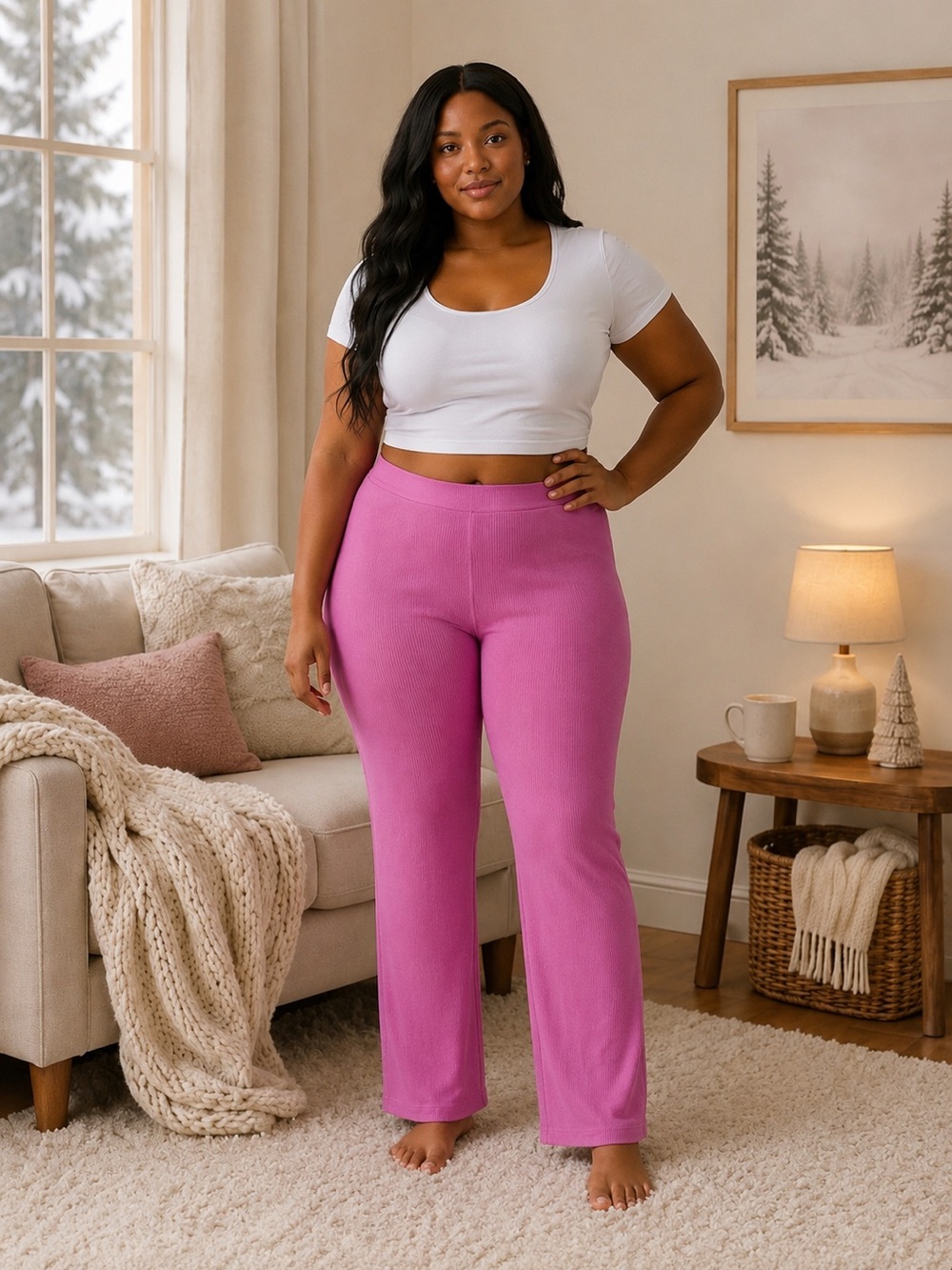 Calvin Klein Magenta Ribbed Long- John’s